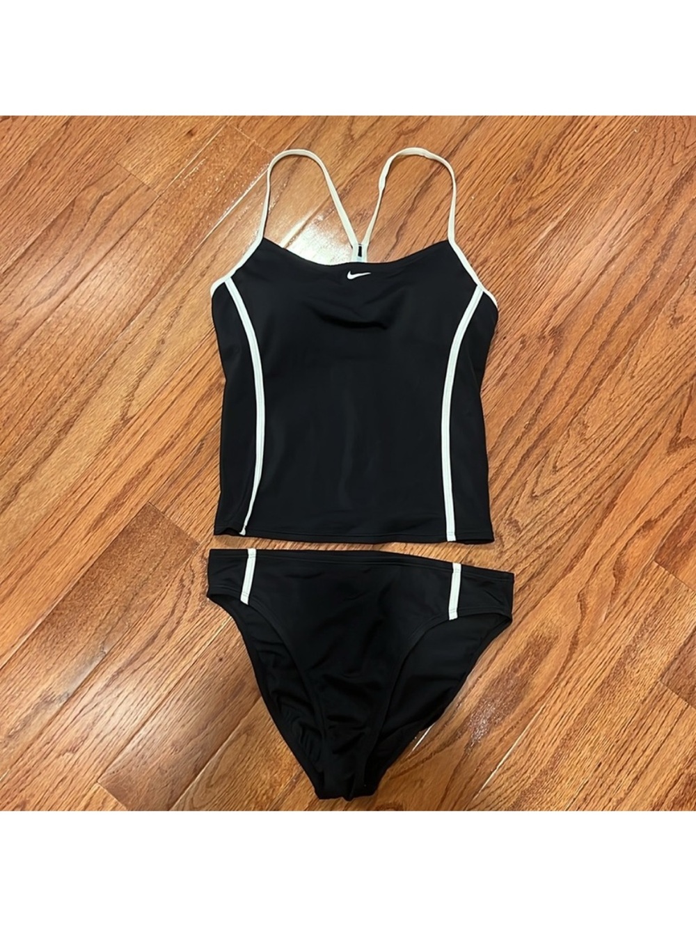 Nike Black Tankini Set with White Trim